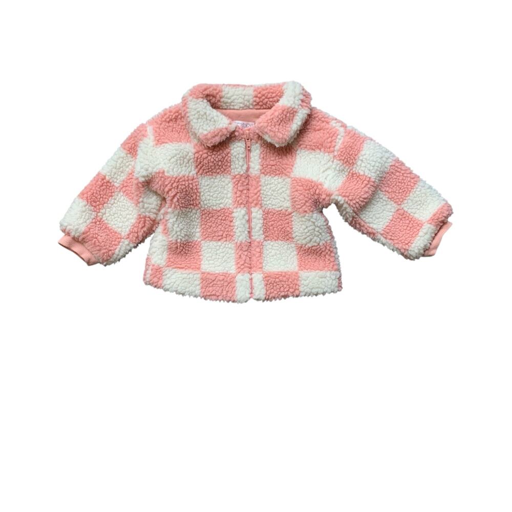 Mud Pie Checkered Sherpa Coat